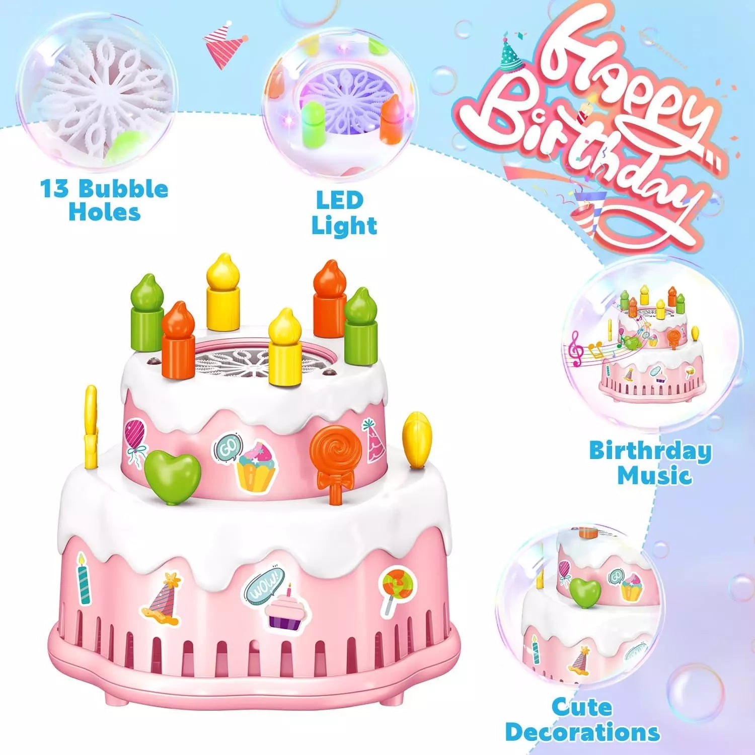 Torta Burbujera Musical Happy Birthday